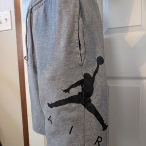 Jordan Light Gray Shorts with Black Logo-small